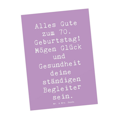 Bild von Mr. & Mrs. Panda Postkarte Spruch zum 70. Geburtstag