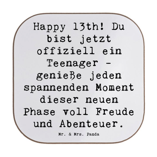 Bild von Mr. & Mrs. Panda Getränkeuntersetzer zum 13. Geburtstag