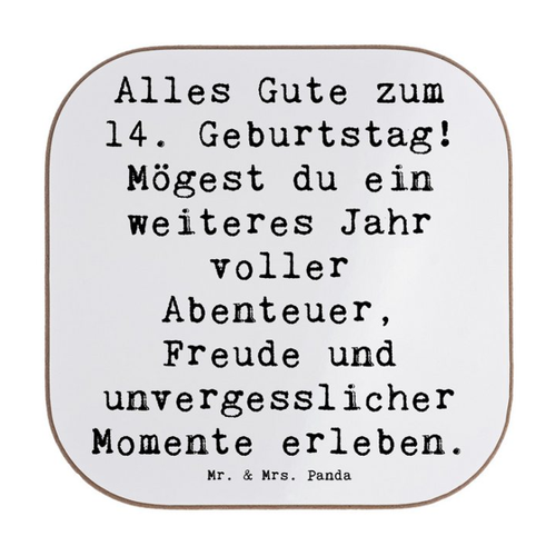 Bild von Mr. & Mrs. Panda Getränkeuntersetzer zum 14. Geburtstag