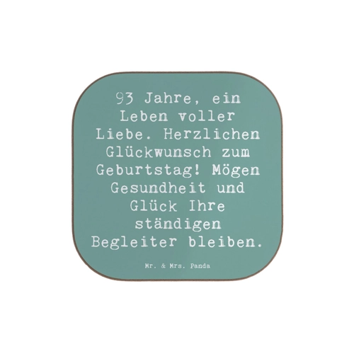 Bild von Mr. & Mrs. Panda Getränkeuntersetzer Spruch 93. Geburtstag - Meeresbrise