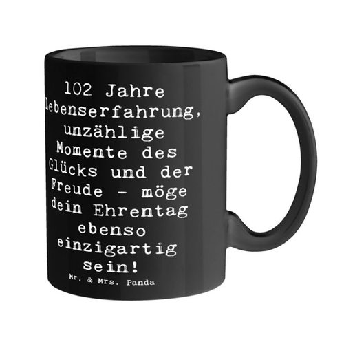 Bild von Mr. & Mrs. Panda Tasse zum 102. Geburtstag – Ein liebevolles Geschenk