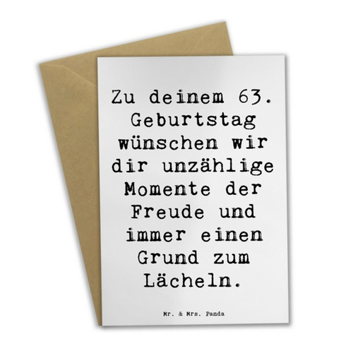 Bild von Mr. & Mrs. Panda Grußkarte zum 63. Geburtstag