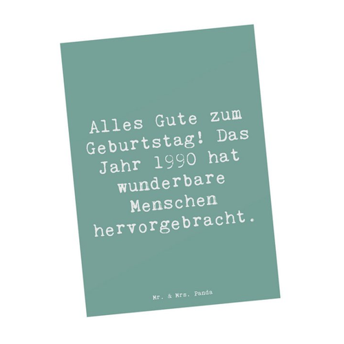 Bild von Mr. & Mrs. Panda Postkarte 1990 Geburtstag - Meeresbrise
