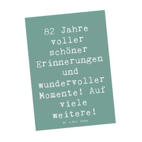Bild von Mr. & Mrs. Panda Postkarte zum 82. Geburtstag - Meeresbrise