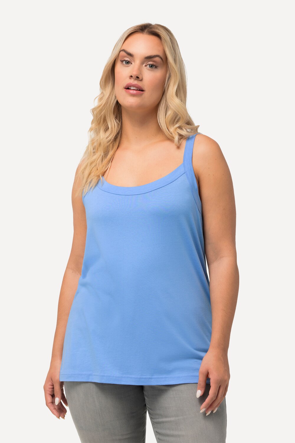Bild von Große Größen Spaghettitop, Damen, blau, Größe: 58/60, Baumwolle/Synthetische Fasern, Ulla Popken