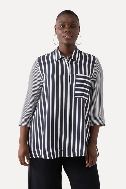 Bild von Große Größen Hemdbluse, Damen, blau, Größe: 42/44, Synthetische Fasern, Ulla Popken