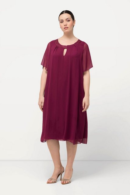 Bild von Große Größen Chiffonkleid, Damen, rot, Größe: 46/48, Polyester/Viskose, Ulla Popken