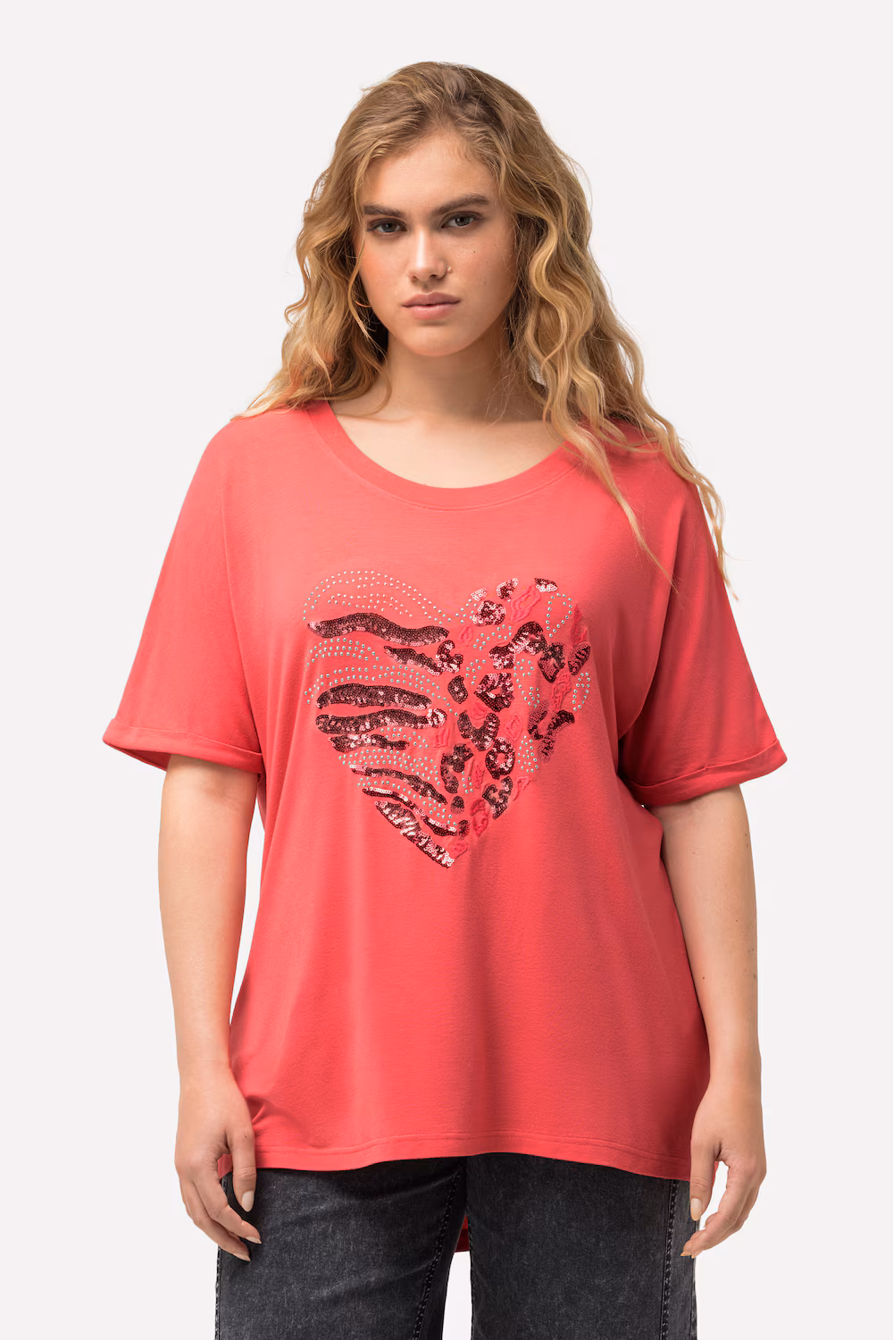 Bild von Große Größen T-Shirt, Damen, rot, Größe: 54/56, Viskose, Ulla Popken