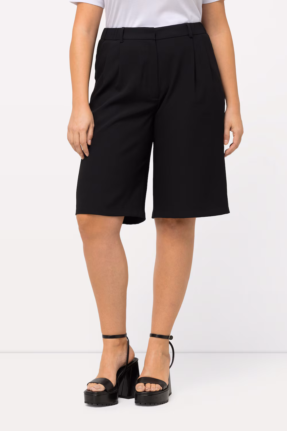 Bild von Große Größen Bermuda-Shorts, Damen, schwarz, Größe: 58, Polyester, Ulla Popken