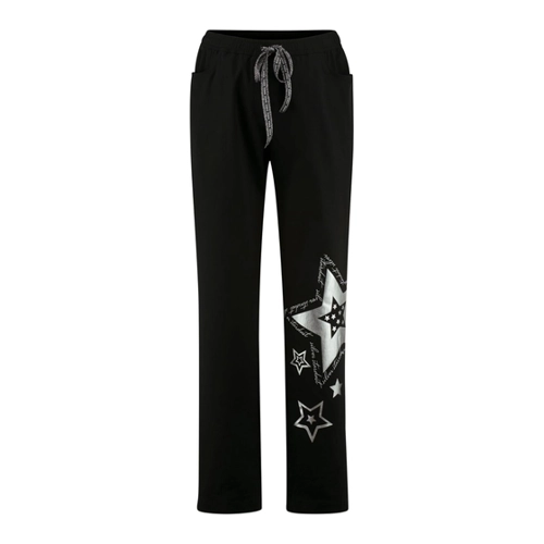 Bild von MIAMODA Damen große Größen Jogginghose mit Metallic-Stern