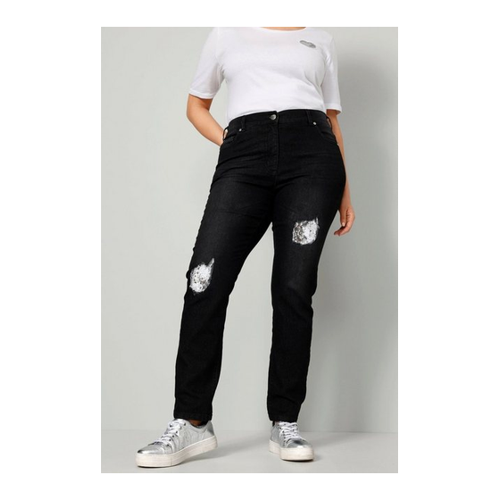 Bild von MIAMODA Regular-fit-Jeans Slim Fit destroyed mit Pailletten
