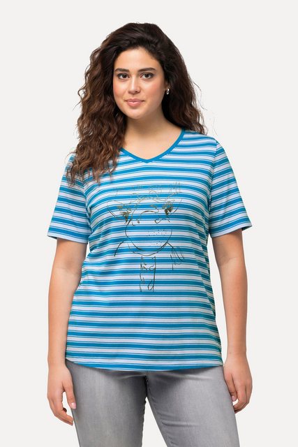Bild von Große Größen T-Shirt, Damen, türkis, Größe: 50/52, Baumwolle, Ulla Popken