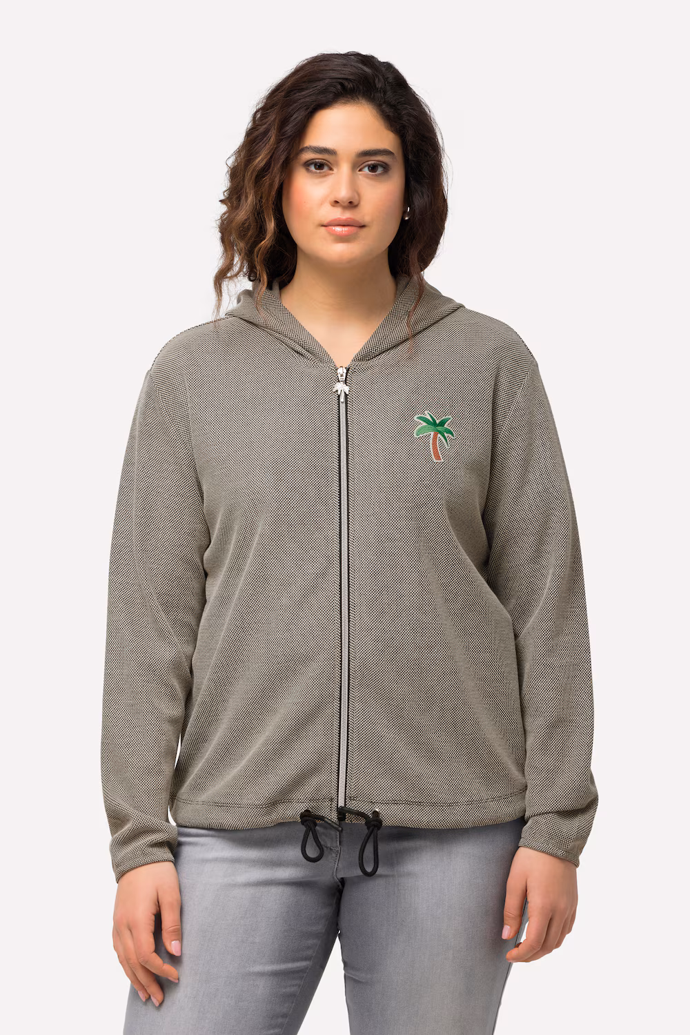 Bild von Große Größen Sweatjacke, Damen, schwarz, Größe: 46/48, Baumwolle/Polyester, Ulla Popken