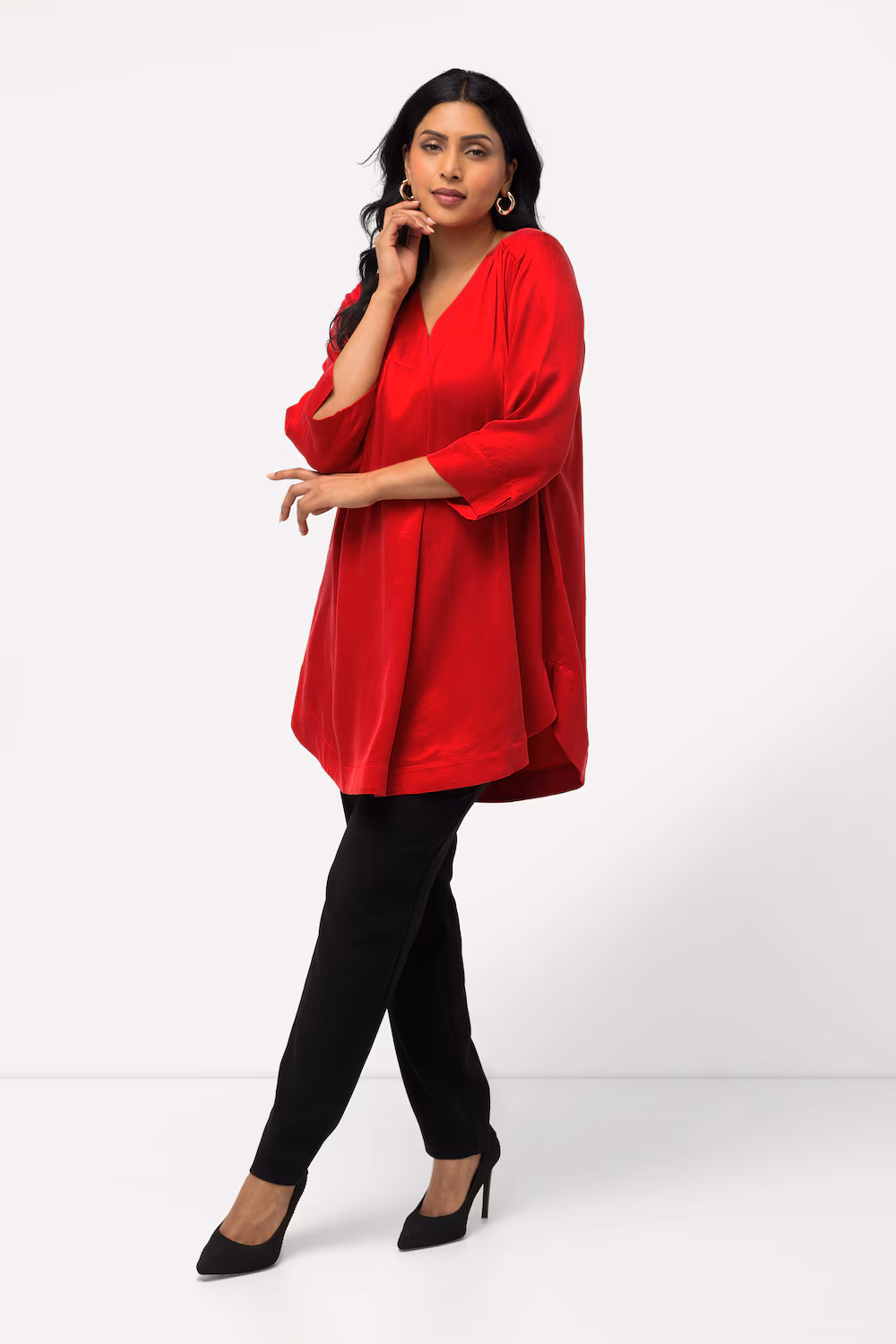 Bild von Grosse Grössen Tunika, Damen, rot, Größe: 54/56, Synthetische Fasern/Viskose, Ulla Popken
