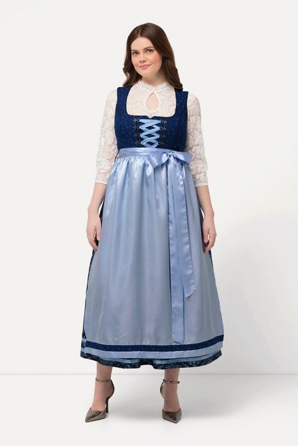 Bild von Große Größen Dirndl, Damen, blau, Größe: 56, Polyester/Baumwolle/Viskose, Ulla Popken