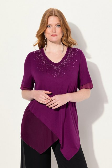 Bild von Grosse Grössen Bluse, Damen, rot, Größe: 54/56, Viskose/Polyester/Elasthan, Ulla Popken