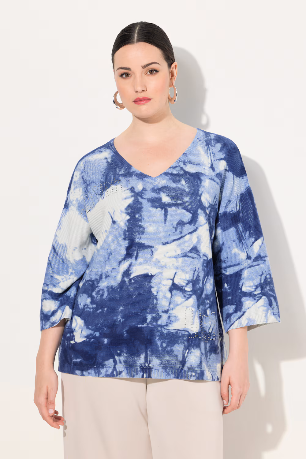 Bild von Große Größen Pullover, Damen, blau, Größe: 50/52, Baumwolle, Ulla Popken