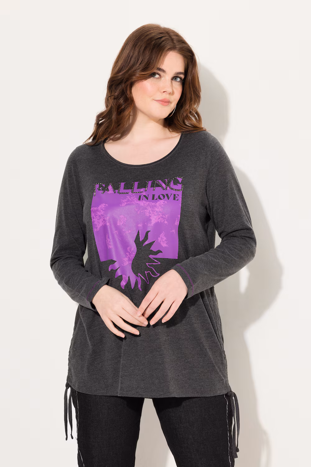 Bild von Große Größen Shirt, Damen, schwarz, Größe: 50/52, Baumwolle/Polyester, Ulla Popken