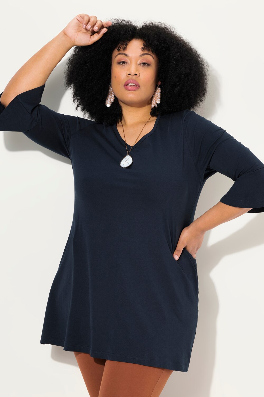 Bild von Grosse Grössen T-Shirt, Damen, blau, Größe: 46/48, Baumwolle, Ulla Popken