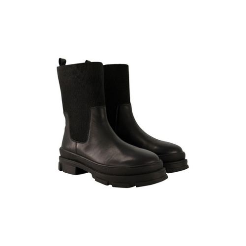 Bild von Ulla Popken Leder-Boots mit Elastikeinsatz und Fleecefutter