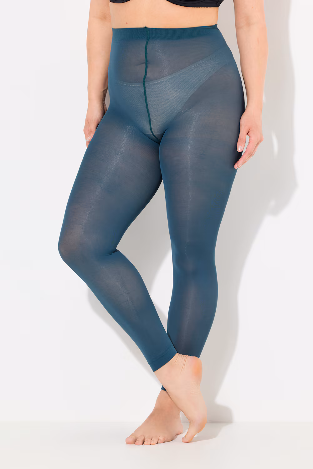 Bild von Große Größen Strumpf-Leggings, Damen, türkis, Größe: 56/58, Synthetische Fasern, Ulla Popken