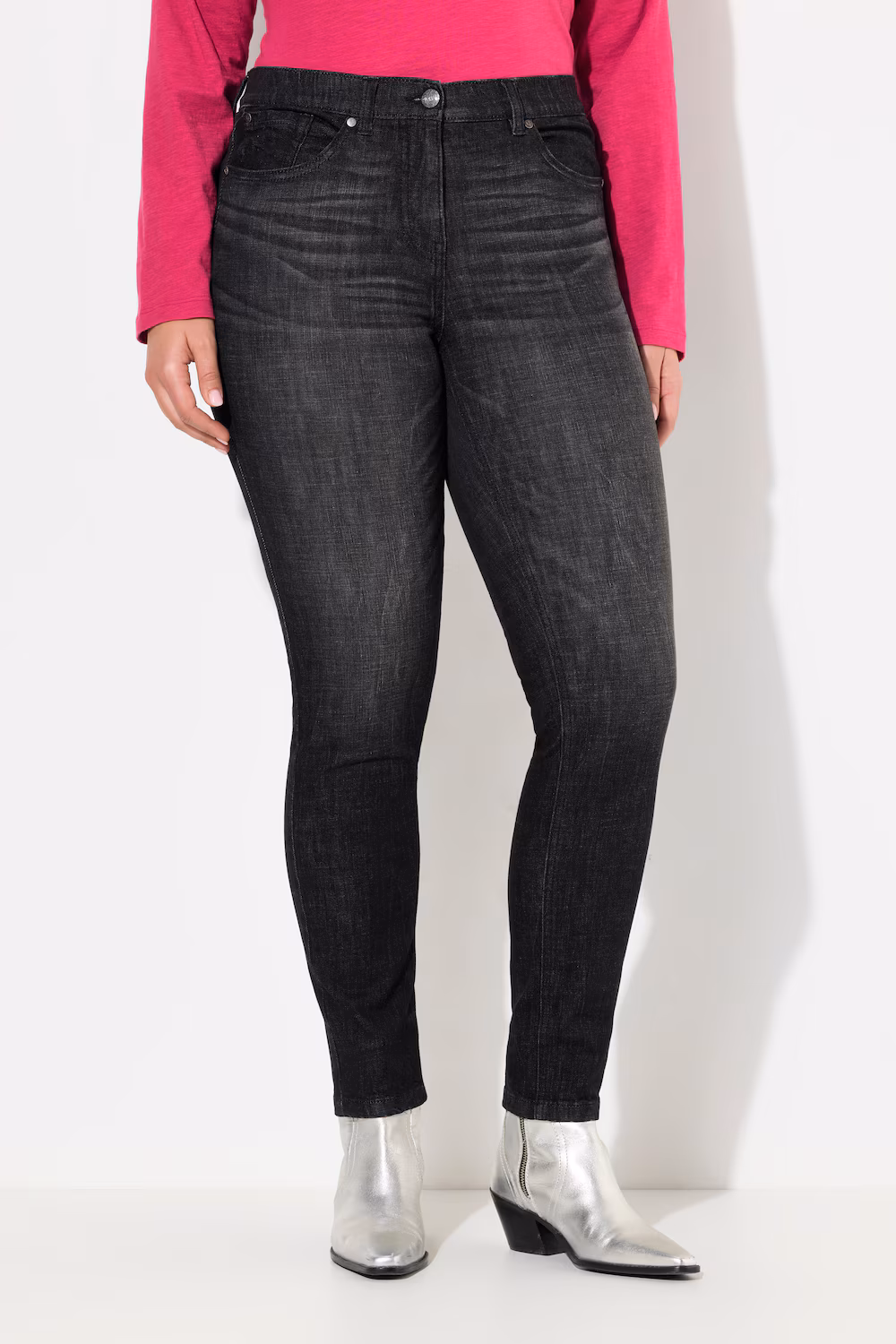 Bild von Große Größen Jeans Sarah, Damen, schwarz, Größe: 23, Baumwolle/Polyester, Ulla Popken