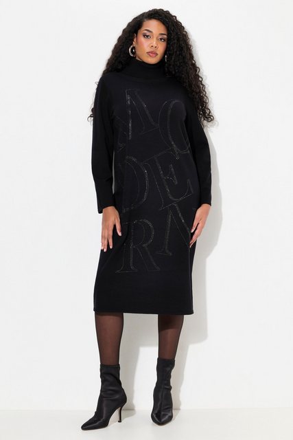 Bild von Große Größen Strickkleid, Damen, schwarz, Größe: 50/52, Polyester/Viskose/Synthetische Fasern, Ulla Popken