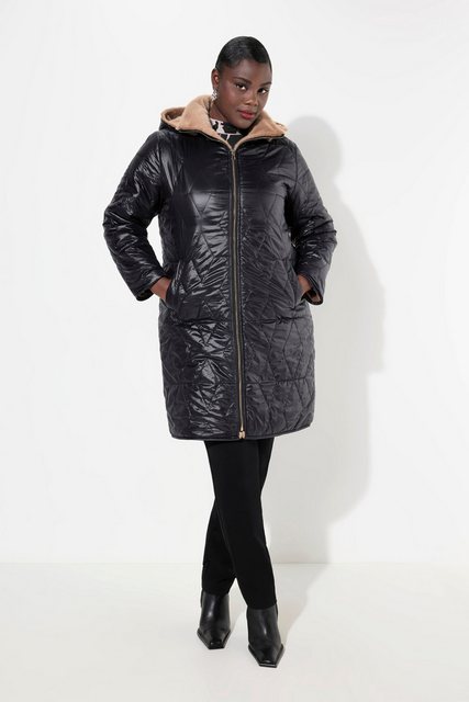 Bild von Große Größen Wende-Steppmantel, Damen, schwarz, Größe: 58/60, Polyester, Ulla Popken