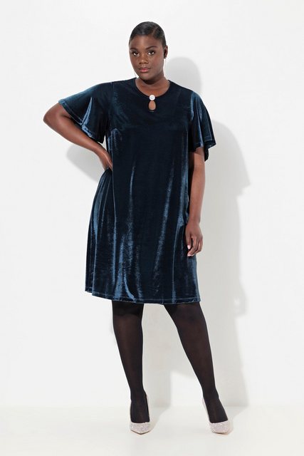 Bild von Große Größen Samtkleid, Damen, blau, Größe: 50/52, Polyester, Ulla Popken