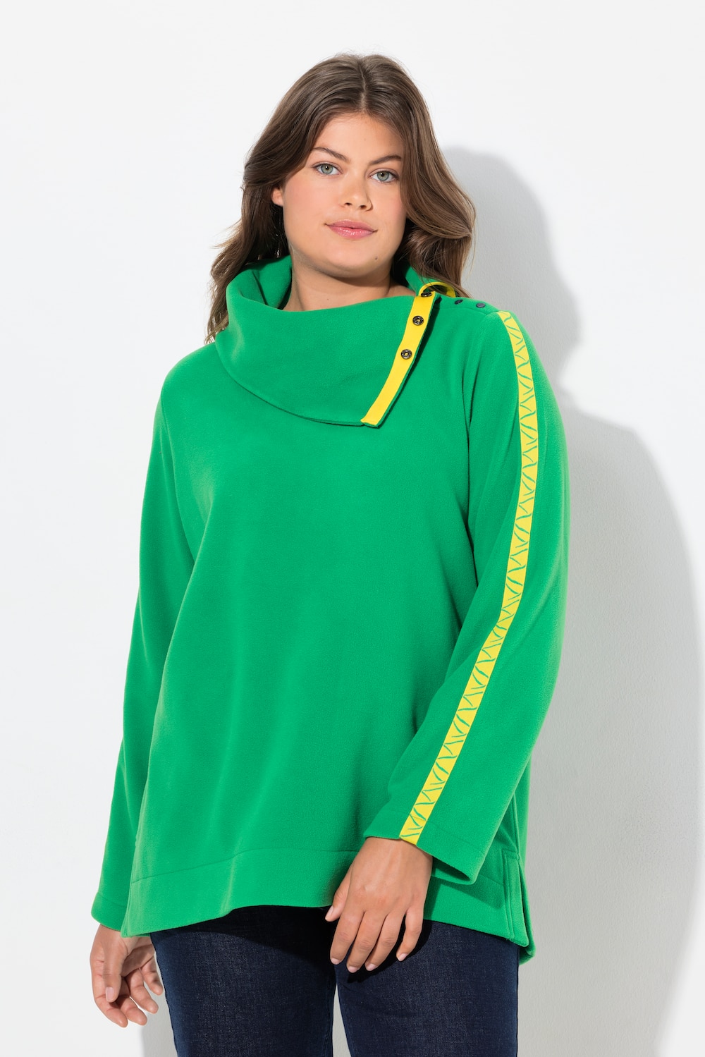 Bild von Große Größen Fleece Sweatshirt, Damen, grün, Größe: 56/58, Polyester, LAURASON