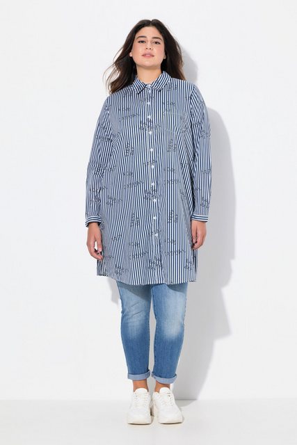 Bild von Große Größen Longbluse, Damen, blau, Größe: 54/56, Baumwolle, Ulla Popken