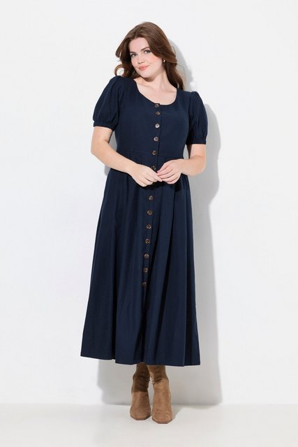 Bild von Große Größen Maxikleid, Damen, blau, Größe: 58/60, Leinen/Baumwolle, Ulla Popken