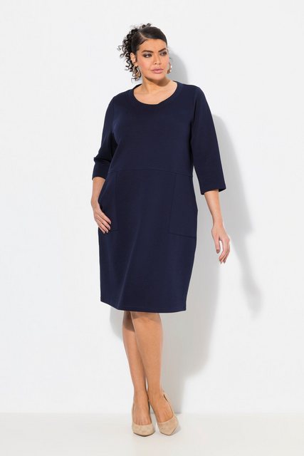 Bild von Große Größen Punto-Sweatkleid, Damen, blau, Größe: 50/52, Baumwolle/Polyester, Ulla Popken
