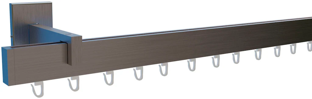 Bild von Gardinenstange INDEKO "Bern", silber (satin, silberfarben), L:160cm, Gardinenstangen, Innenlauf Komplett-Set inkl. Gleitern und Montagematerial