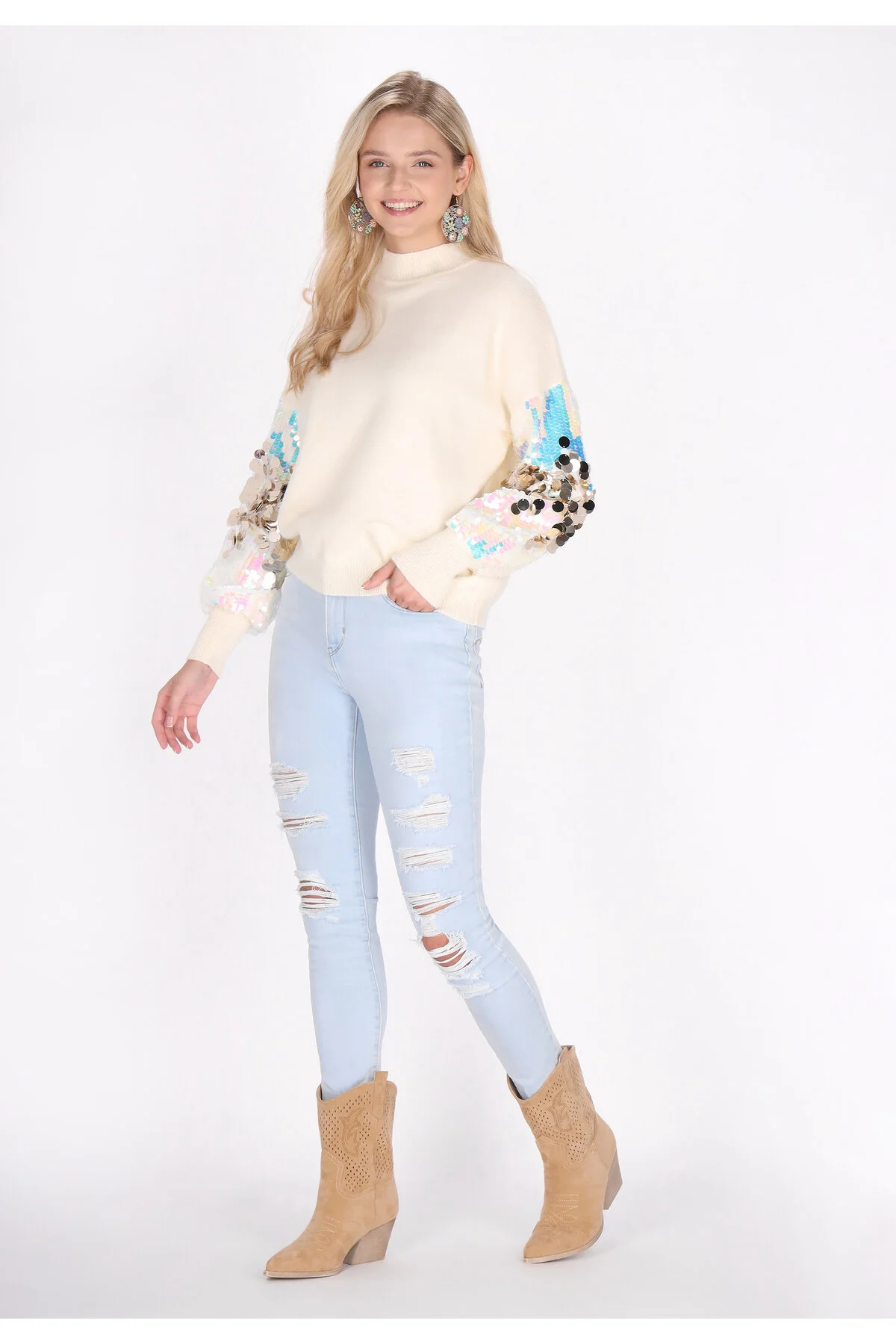 Bild von IZIA Pullover Weiß Regular Fit für Damen - XL/2XL