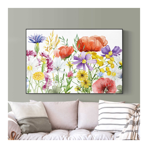Bild von Akustik-Wechselbild Aquarellierte Blumen - Harmonische Raumakustik
