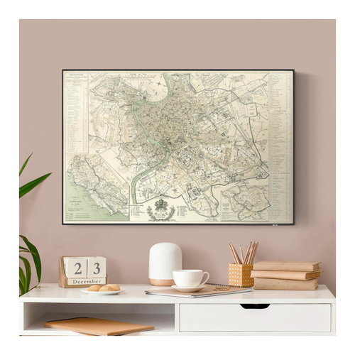 Bild von Akustik-Wechselbild Vintage Stadtplan Rom Antik