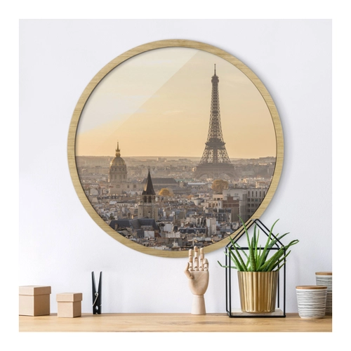 Bild von Rundes Gerahmtes Bild Paris im Morgengrauen – Kunst für Ihr Zuhause