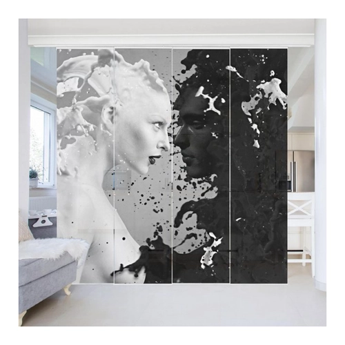 Bild von Bilderdepot24 Schiebegardine modern Flächenvorhang blickdicht Milk & Coffee II