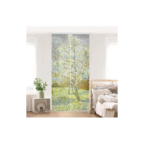 Bild von Bilderdepot24 Schiebegardine Flächenvorhang blickdicht van Gogh Pfirsichbaum, (4 St)