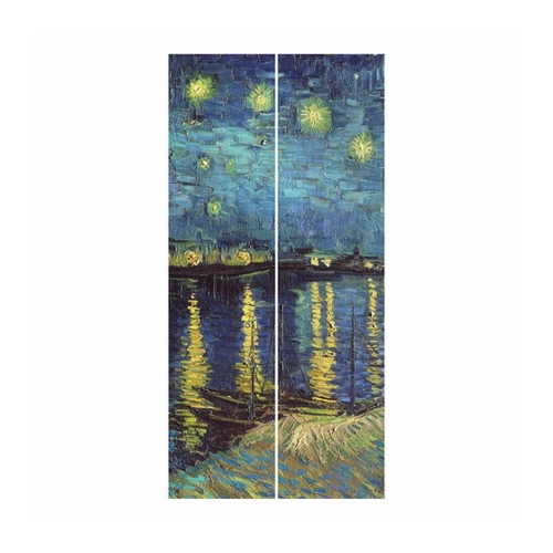 Bild von Bilderdepot24 Schiebegardine Flächenvorhang blickdicht van Gogh Sternennacht Rhône
