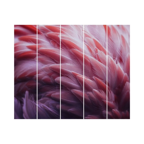 Bild von Bilderdepot24 Schiebegardine Flächenvorhang blickdicht Flamingofedern Close-up
