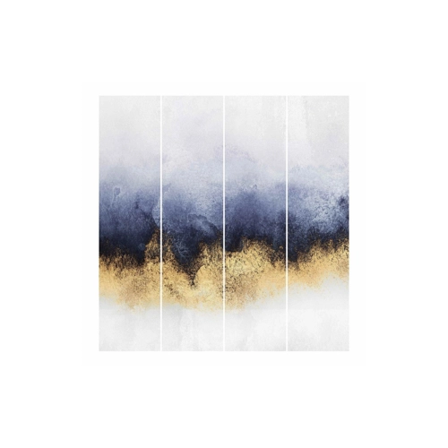 Bild von Bilderdepot24 Schiebegardine Modern Flächenvorhang Blickdicht Wolkenhimmel mit Gold