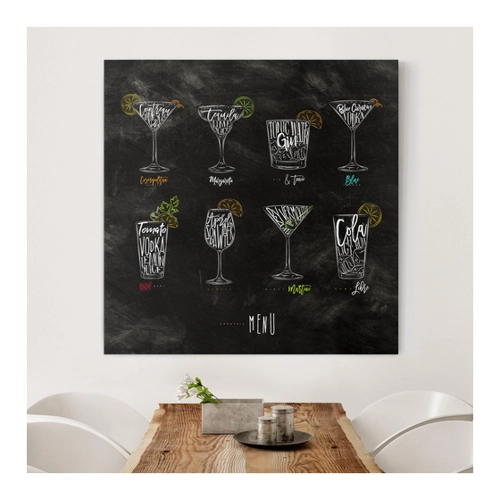 Bild von Leinwandbild Küche Cocktail Menu - Quadrat Cocktail Menu