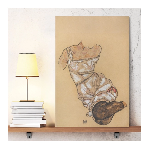 Bild von Leinwandbild Egon Schiele - Weiblicher Torso in Unterwäsche