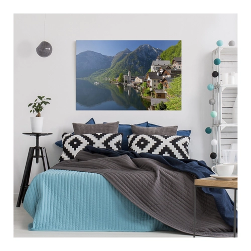 Bild von Leinwandbild Natur & Landschaft Hallstätter See und Bergblick - Hochwertiges Kunstwerk für Ihr Zuhause