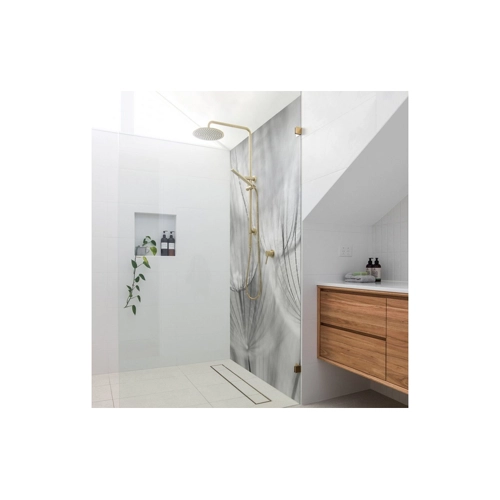 Bild von Bilderdepot24 Badrückwand Pusteblume schwarz weiß für die Dusche