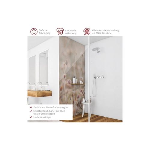 Bild von Bilderdepot24 Badrückwand Blumen beige - Duschrückwand ohne Bohren