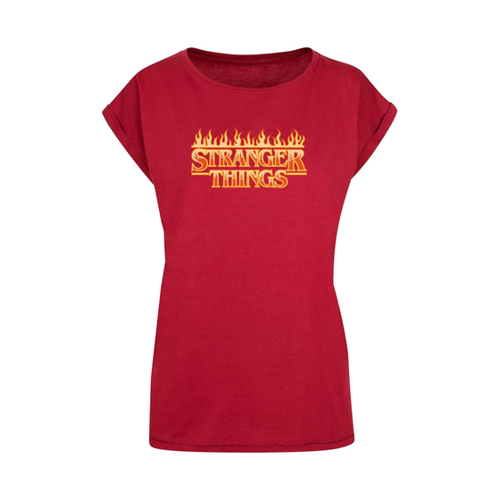Bild von ABSOLUTE CULT Ladies Stranger Things Fire Logo T-shirt für Damen - XS