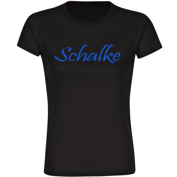 Bild von multifanshop Damen T-Shirt - Schalke - Schriftzug - Druck blau - Frauen